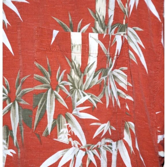 Seven Palm Men's Rust Orange Silk Hawaiian Shirt Size XXL Button Up Pocket - Picture 3 of 10